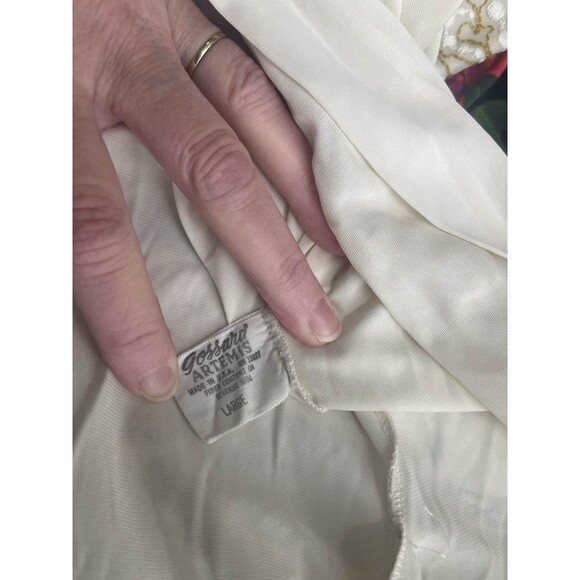 Womens Embroidered Kaftan Gown Lounger Robe Dress Green White - Picture 4 of 4